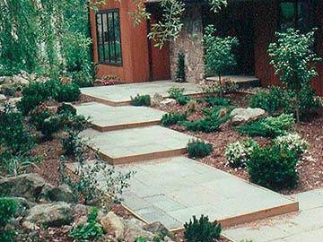 stone and wood paving